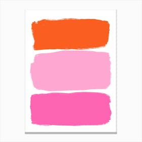 Pink And Orange Paint Palette Canvas Print