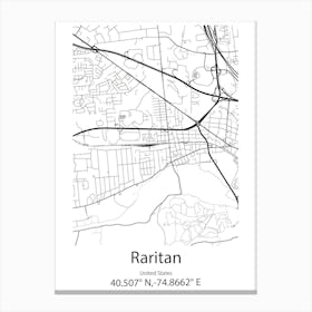 Raritan,United States Minimalist Map Canvas Print