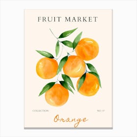 Fruit Market Orange Watercolor Canvas Print