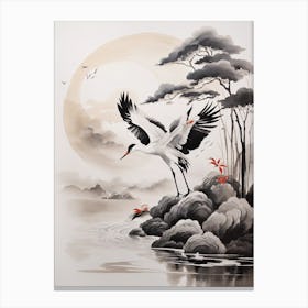 Cranes In Flight Canvas Print