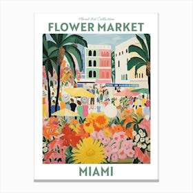 Miami Florida Flower Market Floral Art Print Travel Print Plant Art Modern Style Canvas Print