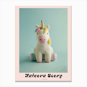 Pastel Knitted Unicorn 1 Poster Canvas Print