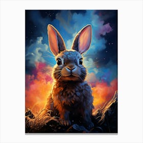 Kbgtron A Rabbit Colorful Lights In The Style Of Fantastical Cr 4e2fe98c D389 4588 Af16 4ab9a687275c Canvas Print