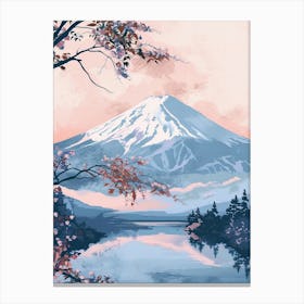 Mount Fuji Japan 2 Retro Illustration Canvas Print