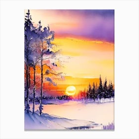 Lapland Watercolour Canvas Print