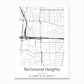 Richmond,Australia Minimalist Map Canvas Print