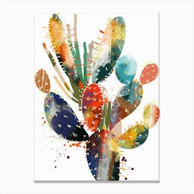 Christmas Cactus Plant Minimalist Illustration 2 Canvas Print