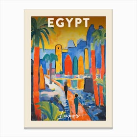 Luxor Egypt 3 Fauvist Painting  Travel Poster Canvas Print