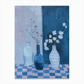 Three Blue Vases Canvas Print