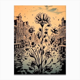 Amsterdam, Flower Collage 3 Canvas Print