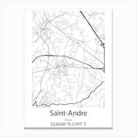 Saint Andre,France Minimalist Map Canvas Print