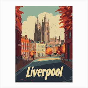 Aihrgdesign A Retro Travel Poster For Liverpool Featuring The Ea48d6b8 B6f0 4d58 9a32 5058fd28f6c9 2 Canvas Print