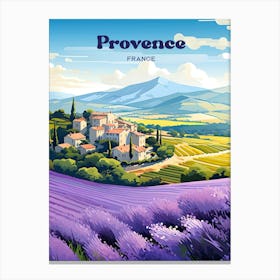 Provence France Lavender Fields Travel Art Canvas Print