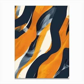 Orange And Black Abstract Painting 4 Canvas Print