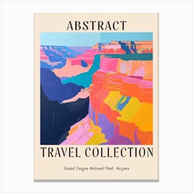 Abstract Travel Collection Poster Grand Canyon National Park Arizona 3 Canvas Print