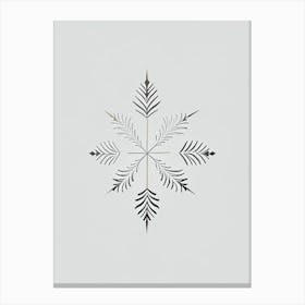 Needle, Snowflakes, Retro Minimal 1 Canvas Print