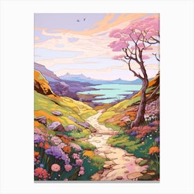 The Kerry Way Ireland Hike Illustration Canvas Print