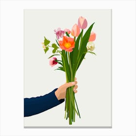 Late Summer Bouquet - Bouquet Of Flowers Canvas Print