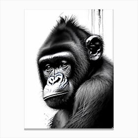 Baby Gorilla Gorillas Graffiti Style 1 Canvas Print