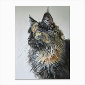 Turkish Angora Cat Painting 2 Canvas Print