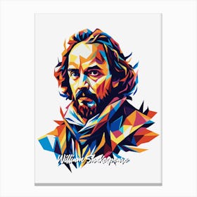 William Shakespeare 02 Portrait WPAP Pop Art Canvas Print