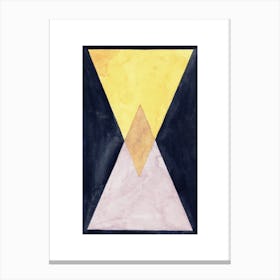 Pink And Gold Triangles Canvas Print