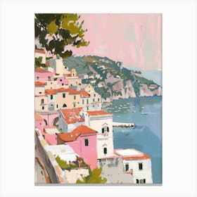 Pink Houses On The Coast Canvas Print Canvas Print