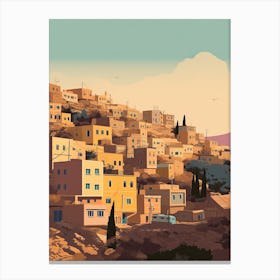 Amman Jordan Travel Illustration 1 Canvas Print