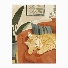 Cat In The Living Room 1 Canvas Print