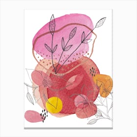 Pink Flowers abstract Canvas Print