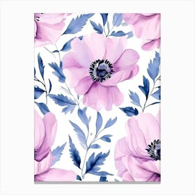 Watercolor Flowers Seamless Pattern 4 Canvas Print