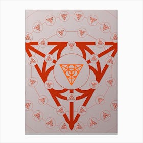 Geometric Abstract Glyph Circle Array in Tomato Red n.0077 Canvas Print