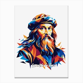 Leonardo Da Vinci 03 Portrait WPAP Pop Art Canvas Print