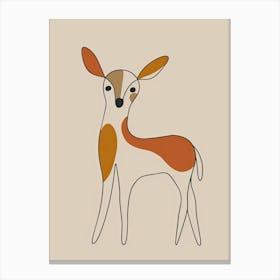 Deer - Boho, Line Art 9 Canvas Print