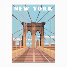 New York, USA — Retro travel minimalist poster Canvas Print