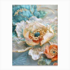 Embroidered Flowers 20 Canvas Print