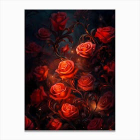 Roses Wallpaper Canvas Print