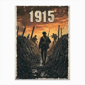 Aihrgdesign A Vintage Poster Depicting Soldiers In The Trench F119c8c2 56cc 46b1 Ace4 6feefe10cbfe 2 Canvas Print