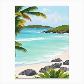 Sandy Island, Anguilla Contemporary Illustration   Canvas Print