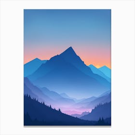 Misty Mountains Vertical Composition In Blue Tone 104 Canvas Print