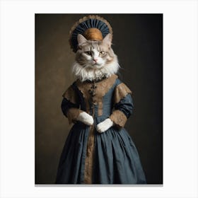 Cat in an old dress 1 Canvas Print