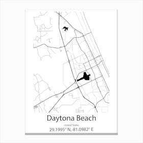 Daytona Beach,United States Minimalist Map 1 Canvas Print