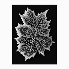 Elm Leaf Linocut 3 Canvas Print