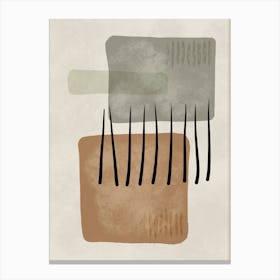 Abstract Boho Brushstrokes Canvas Print