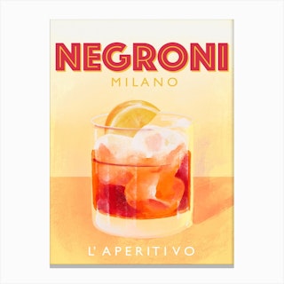 Negroni Aperitivo Milano Italy Kitchen Canvas Print