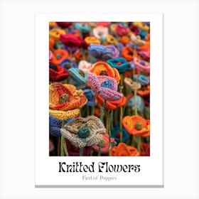 Knitted Flowers Fied Of Poppies 4 Canvas Print