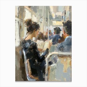 'Reading On The Train' Canvas Print