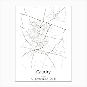 Caudry,France Minimalist Map Canvas Print