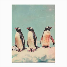Kitsch Penguin Collage 1 Canvas Print