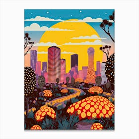 Los Angeles, Illustration In The Style Of Pop Art 1 Canvas Print